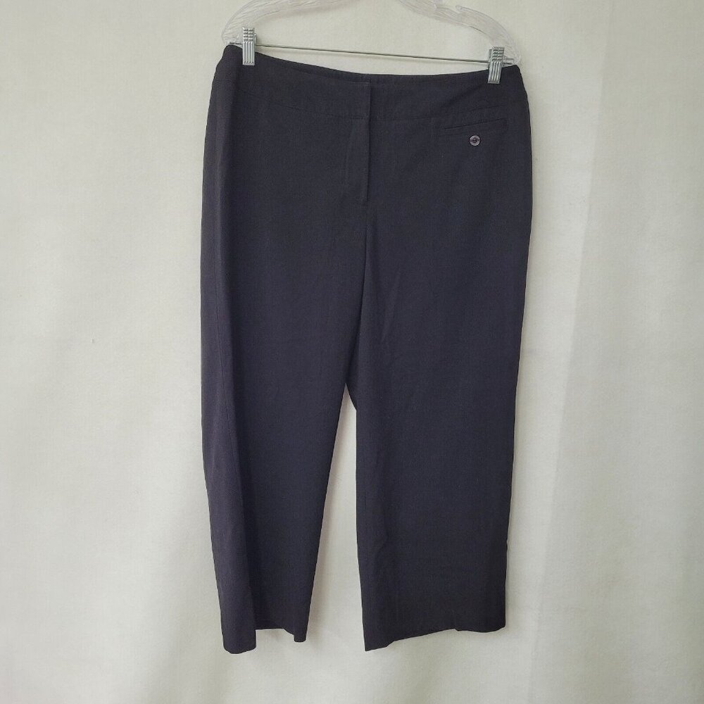 Atelier Crop Pant Womens 12 Black Viscose Blend‎ Office Business Casual Classic